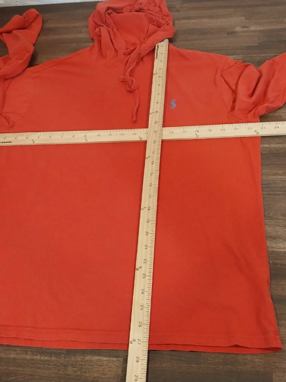 Polo Ralph Lauren Hoodie Men Large Rust Red Orange Pony Jersey T Shirt Long Slv